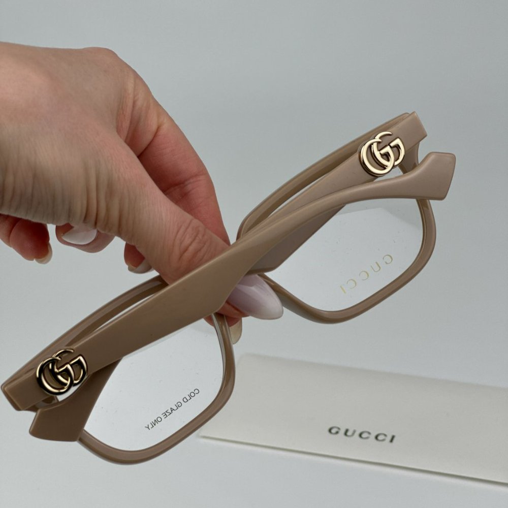 Gucci GG1536O 007 BRAND NEW Eyeglasses Nude Women Square - Picture 6 of 12